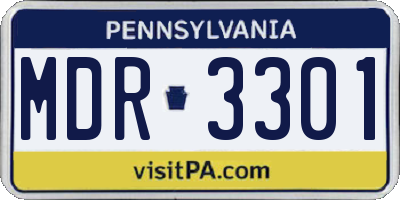 PA license plate MDR3301