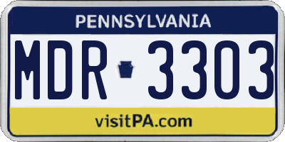 PA license plate MDR3303