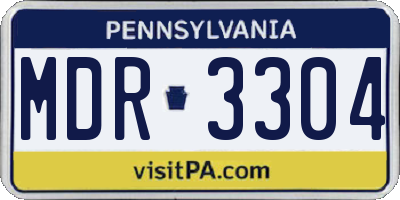 PA license plate MDR3304