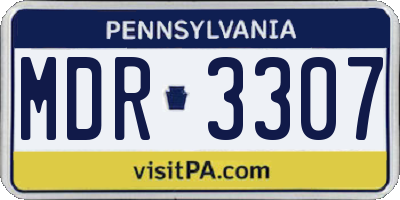 PA license plate MDR3307