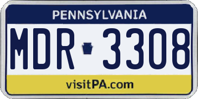 PA license plate MDR3308