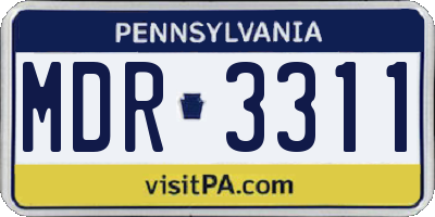 PA license plate MDR3311