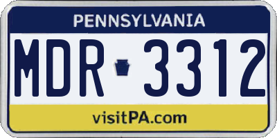 PA license plate MDR3312