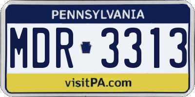 PA license plate MDR3313