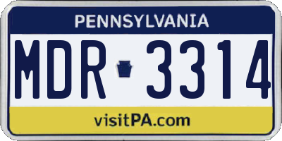 PA license plate MDR3314