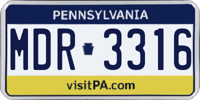 PA license plate MDR3316