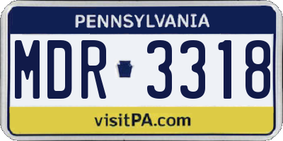 PA license plate MDR3318
