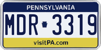 PA license plate MDR3319