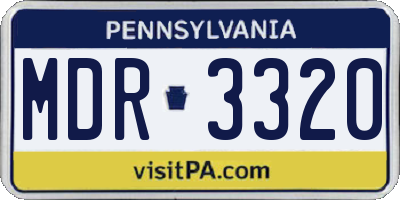 PA license plate MDR3320