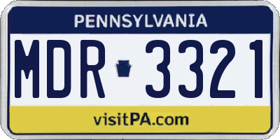 PA license plate MDR3321