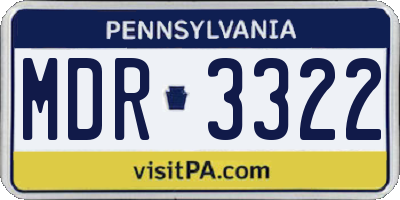 PA license plate MDR3322