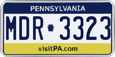 PA license plate MDR3323