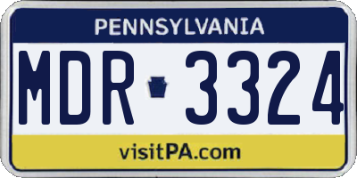 PA license plate MDR3324