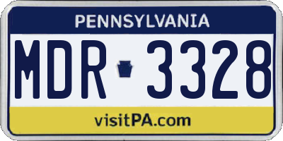 PA license plate MDR3328