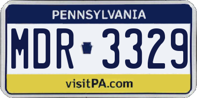PA license plate MDR3329