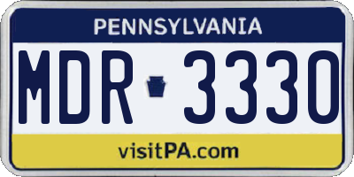 PA license plate MDR3330