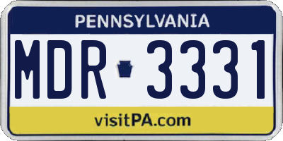 PA license plate MDR3331