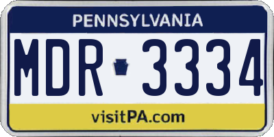 PA license plate MDR3334