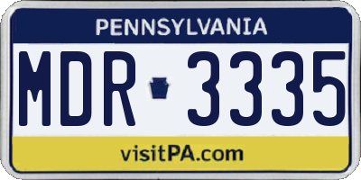 PA license plate MDR3335