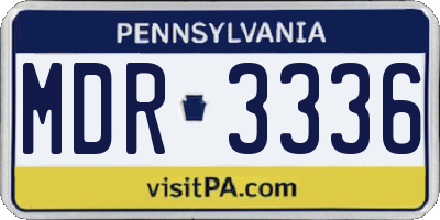PA license plate MDR3336