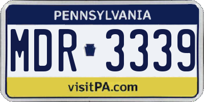 PA license plate MDR3339