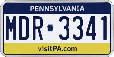 PA license plate MDR3341