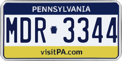 PA license plate MDR3344
