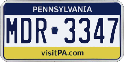 PA license plate MDR3347