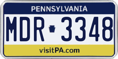 PA license plate MDR3348