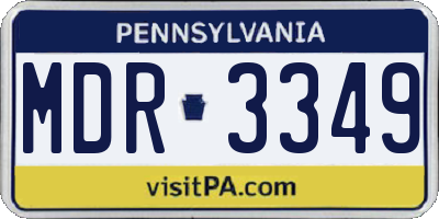 PA license plate MDR3349
