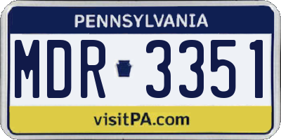 PA license plate MDR3351