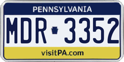 PA license plate MDR3352