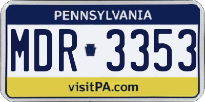 PA license plate MDR3353