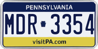 PA license plate MDR3354