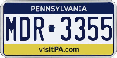 PA license plate MDR3355