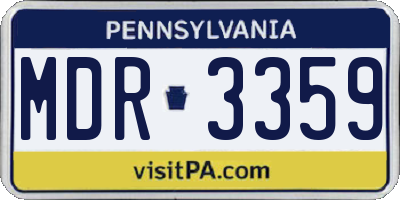 PA license plate MDR3359