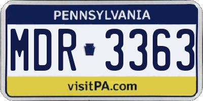 PA license plate MDR3363