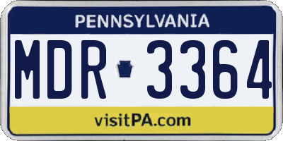 PA license plate MDR3364