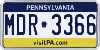PA license plate MDR3366