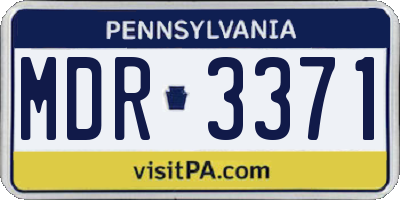 PA license plate MDR3371