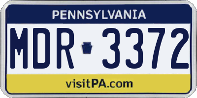 PA license plate MDR3372