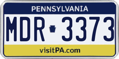 PA license plate MDR3373