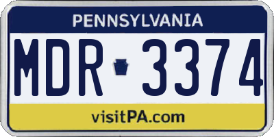 PA license plate MDR3374