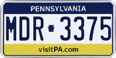 PA license plate MDR3375