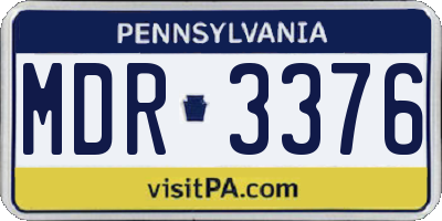 PA license plate MDR3376