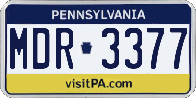 PA license plate MDR3377
