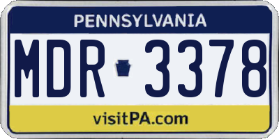 PA license plate MDR3378