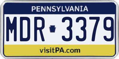 PA license plate MDR3379