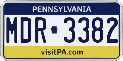 PA license plate MDR3382