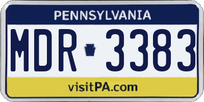 PA license plate MDR3383